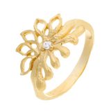 Orphelia 925 Zilveren Ring met Witte Zirkonia Bloem - Maat 54
