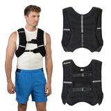 TREXO Trainingsvest met gewichten 5, 8, 10 kg, stalen kogels vullen universele maat, reflecterende riemen, gewichten, hardlopen, krachttraining, zwart