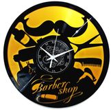 Instant Karma Clocks - Vinyl Wandklok Vintage Platenontwerp Handgemaakt Decor Kapsalon Modern Design Kapsalon Baard Kapsalon (Zwart en Goud B2)