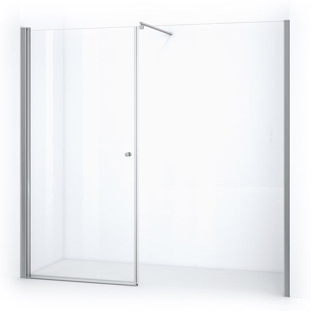 Maxaro Douchewand met Draaideur Zircon Comfort 215cm Chroom - 6095817733702