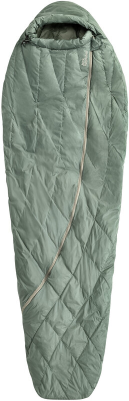 Jack Wolfskin Jack Wolfskin Athmos Down +5 180cm Sleeping Bag, groen Left Zipper 2023 Donzen Slaapzakken