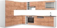 Vicco Hoekkeuken Fame-Line, Goudkleurig Eiken/Wit, 347 x 257 cm, WB Eik