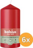 Bolsius - Bougies unies - Rouge - 12 cm - 6 Pièces - Bougies décoratives - Contient de la cire végétale - Sans huile de palme