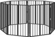 vidaXL Hondendeur - 8 stuks - Zwart - 60 x 80 cm - Gegalvaniseerd staal