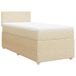 vidaXL Boxspringbed met matras, crème kleur, 90x200 cm, stof