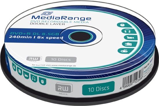MediaRange MR466 DVD+R DL - Cakebox - 8.5 GB - 10 Pack