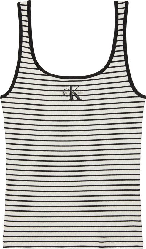 Calvin Klein Jeans Tanktop Dames Blauw Katoen/Elastaan XS