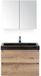 BES LED Maxx XL Badmeubelset 80 cm - Natuur Eiken - Wastafel Lucca 1 Kraangat met Spiegelkast