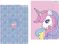 Euro-Trade Carte à rabat avec élastique A4 Coloré Licorne