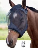 Harrison Howard CareMaster Dikke Fleece Padding Doorschijnend Fijn Mesh Paardenvliegenmasker Standaard Zwart Groot Full Size