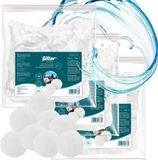 Sillar Filterballen voor zandfilterpomp, zwembad, herbruikbaar, filterbollen geschikt voor zwembad pomp, 50mm, 2100g, set 3x 700g, wit