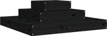 vidaXL Plantenbak - 80x80x27 cm - Massief Grenenhout - Zwart