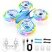 Mini-drone pour enfants - 7 lumières colorées - 3 batteries, jusqu'à 27 minutes de temps de vol - Drone jouet avec maintien d'altitude
