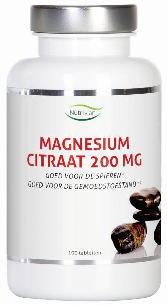 Nutrivian Magnesium Citraat 200mg Tabletten 100st - 8718836390692