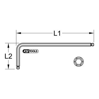 KS Tools Dubbele Binnenzeskant Dopsleutel - XL - 5.0mm - Oranje (1 stuk)