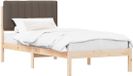 vidaXL Bedframe met Gevoerde Hoofdbord Taupe 90 x 190 cm