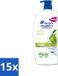 Head & Shoulders Shampoo Anti-roos Apple Fresh Pompflacon 1000 ml - Voordeelverpakking - 15 stuks