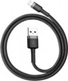 Baseus Geweven Nylon USB naar Lightning Kabel 1M - Grijs