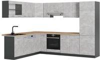 Vicco Hoekkeuken R-Line, Beton/Antraciet, 287 x 227 cm zonder werkblad