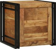vidaXL Opbergbox Bruin en Zwart 50 x 50 x 50 cm Massief Acacia Hout