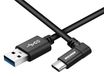 Avacom câble USB (3.1), USB-A mâle - USB-C mâle, 1,1 mètre, noir, connecteur rond avec angle de 90°