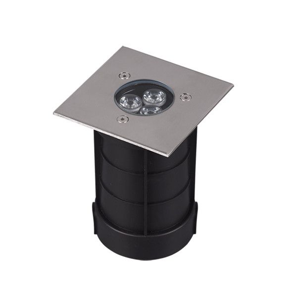 Trio Belaja grondspot vierkant 3W - Aluminium - Nikkel mat - SMD LED - Buitenlamp