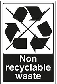 V Safety VSafety Non Recyclebaar Recyclingbord - 200mm x 300mm - 1mm Rigid Plastic
