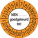 Merkloos / Sans marque Ricard Keuringsstickers NEN (zelf in te vullen) Goedgekeurd tot 2027 | 50 stuks, Ø 35 mm | Buiten Oranje