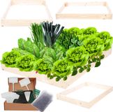 Modo24 ZP09 Carré Potager Surélevé En Escalier Modulable, Bois De Pin, Herbes/légumes, Jardin/terrasse/balcon, 9x90x100 Cm, Naturel