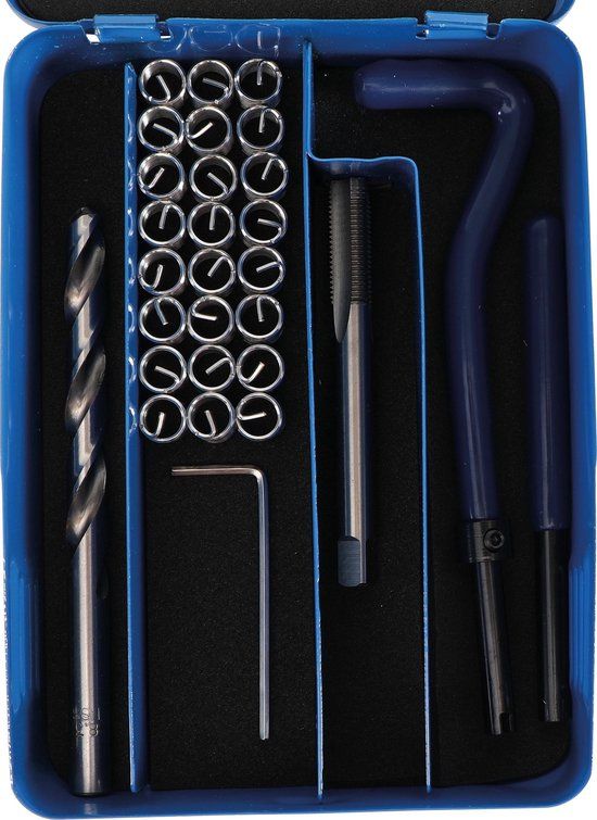 BGS - Schroefdraad reparatieset Helicoils M8 x 1.0 - 29 stuks - BGS9427