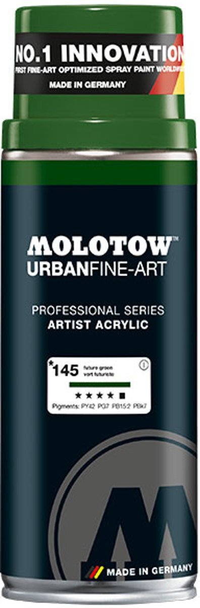 Molotow Urban Fine Art Acryl Spray: Future Green - 400ml spuitbus voor canvas, plastic, metaal, hout etc