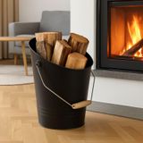 BURI Aschekasten Métal Seau à cendres 8L Seau à charbon Seau à bois Accessoire de cheminée Récipient à cendres