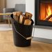 BURI Aschekasten Métal Seau à cendres 8L Seau à charbon Seau à bois Accessoire de cheminée Récipient à cendres