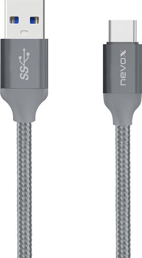 Nevox 1480 USB-kabel 2 m USB A USB C grijs