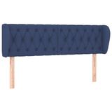 VidaXL Hoofdbord met randen 147x23x78/88 cm stof blauw