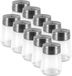 HOME DECO FACTORY kruidenpotjes - 10x - glas - 80 ml - transparant - met strooier