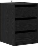 vidaXL Ladekast - 3-Lade - Zwart Eiken - 41 x 40 x 58 cm - Bewerkt hout