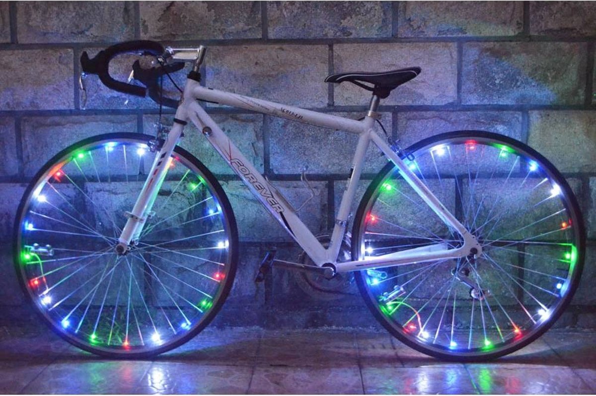 RRJ Fietswiel Verlichting Bike Lightning Spinning (Inclusief Batterijen
