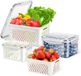 Shenzhen Haorui Industrial Technology Co., Ltd. Récipients de stockage alimentaire hermétiques pour réfrigérateur, organisateurs de réfrigérateur empilables lot de 3, récipients de stockage réutilisables pour fruits et légumes avec couvercles, paniers de vidange