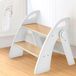 Solidchoice - Escabeau en bois avec 2 marches, capacité de charge de 130 kg, blanc