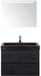 BES LED Maxx XL Badmeubelset 80 cm - Black Oak - Wastafel Lucca 1 Kraangat met LED Spiegel