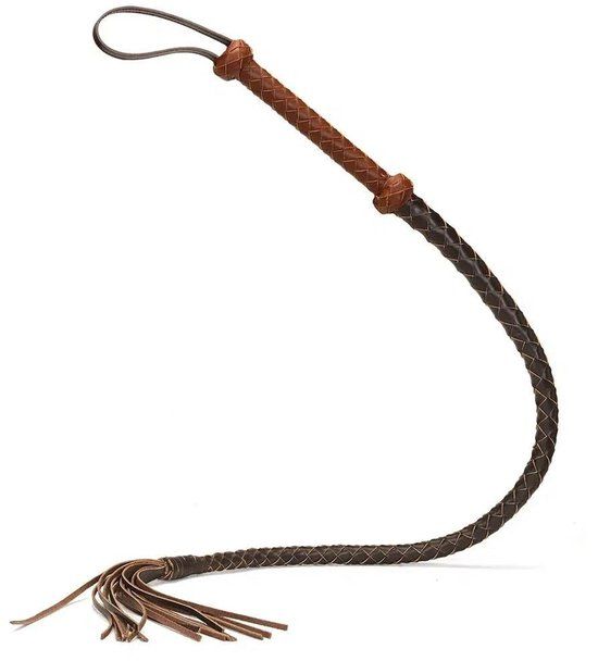 Liebe Seele - The Equestrian Leather Single Tail Whip - Leren Bull Whip - Bruin