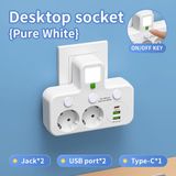 OEM Holland Connections Stopcontact, met schakelaar, USB-C stopcontact, met USB stopcontact, stekkerdoos, muurcontact, muurstekkerdoos, aparte schakelaar (wit - 2 aansluitingen)