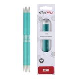 KnitPro K47006 Sokkennaalden, metaal, groen, 15cm / 3,25mm