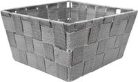 SEPIO | Wasmand, wasbox, waskist, wasverzamelaar, gemaakt van waterdicht en stevig materiaal, gemakkelijk schoon te maken, voor badkamer en keuken! (S - 19 x 19 x 9 cm, Grijs)
