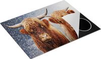 Chefcare Inductie Beschermer Schotse Hooglander Koppel - 77x59 cm - Multicolor