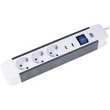 as - Schwabe 18663 3-Weg Flash-Contactstrips met Aan-Uitschakelaar, IP20, 1,5 meter Kabellengte, Wit