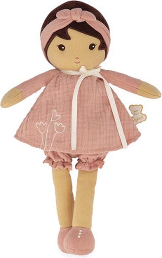 Kaloo - Tendresse – Meine 1e pop van amandin-stof – pop van doek 32 cm – jurk van chiffon – mat – mooie geschenkdoos en personaliseerbare band – vanaf de geboorte K200005