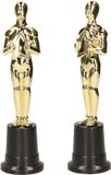 Merkloos / Sans marque Rubies Nederland b.v. Filmster/Oscar award beeldje - 5x - goud - 22 cm - Hollywood thema film trofee