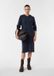 Comma Jurk Donkerblauw Lange Mouw V-hals Viscose Elastaan 34